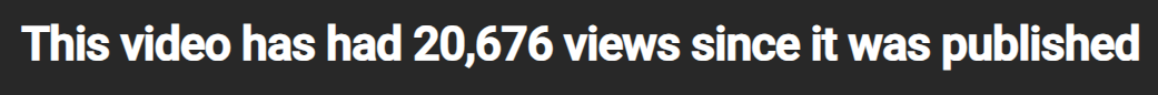 A YouTube Studio heading saying "this video has has 20,676 views since it was published"